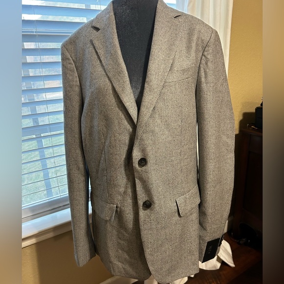 Banana Republic Men’s Slim Fit 42R Wool Grey Houndstooth Sports Coat NWT - Picture 1 of 16